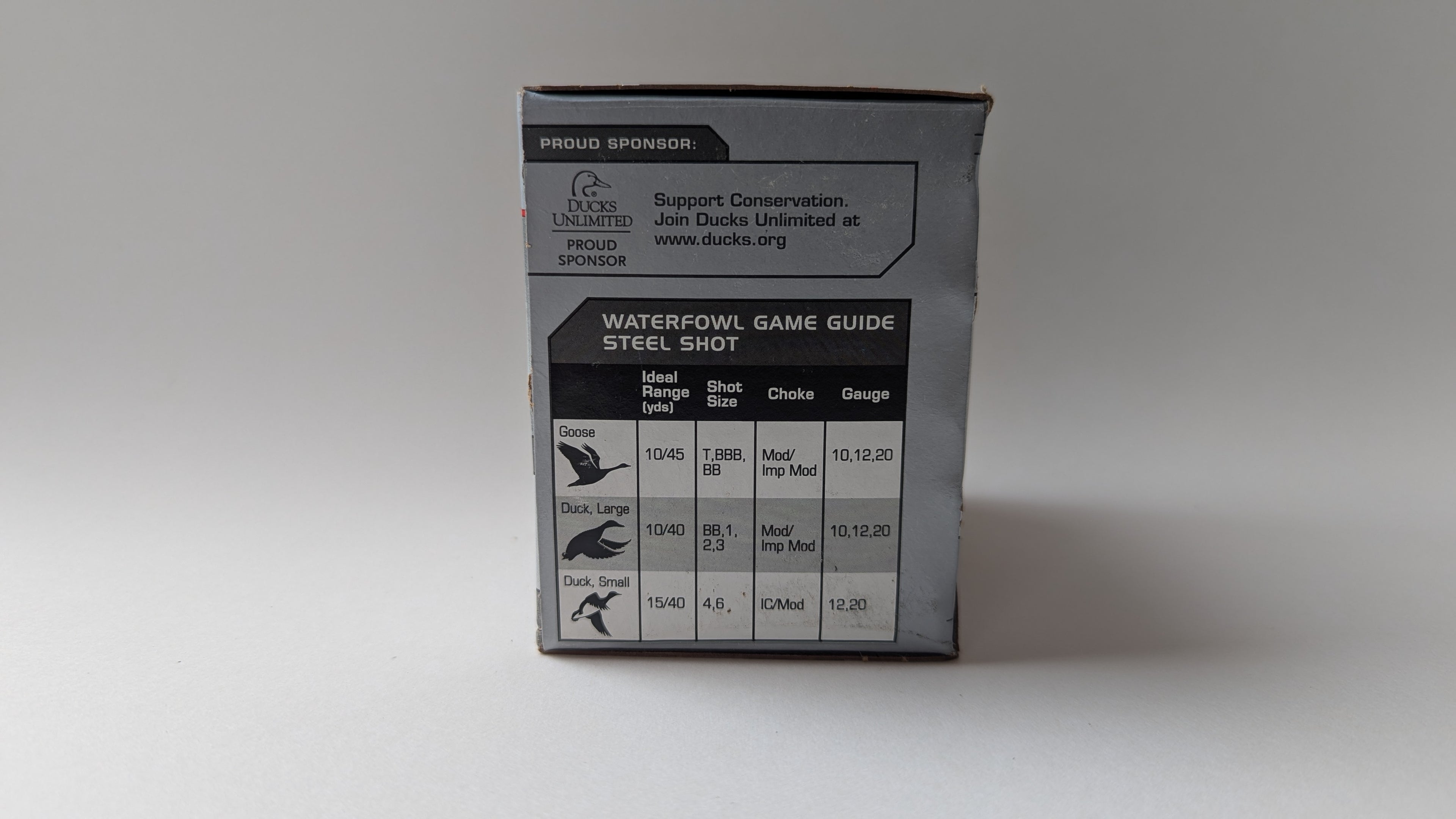 Box of a waterfowl game guide on a white background